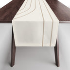 Minimal Line Curvature V Natural Neutral Mid Century Modern Arch Abstract Table Runner Gallery Image 1