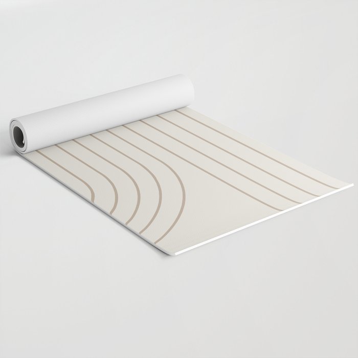 Minimal Line Curvature V Natural Neutral Mid Century Modern Arch Abstract Yoga Mat Gallery Image 2