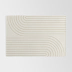Minimal Line Curvature V Natural Neutral Mid Century Modern Arch Abstract Rug Gallery Image 2