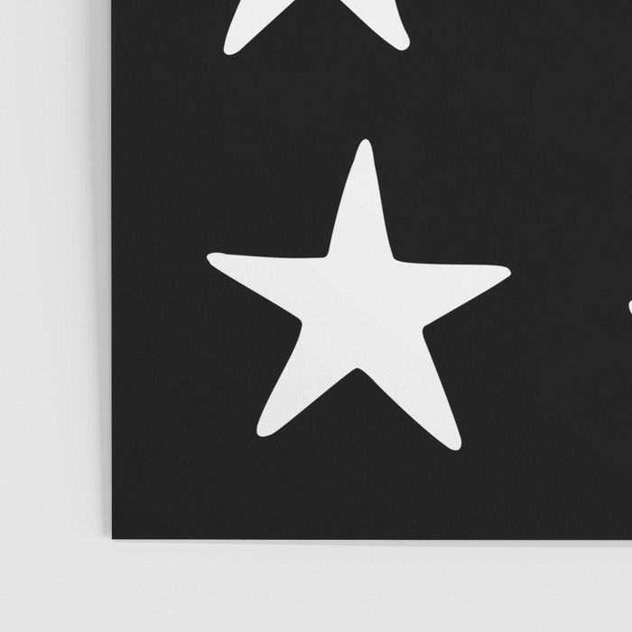 Star Pattern White On Black Poster Gallery Image 3