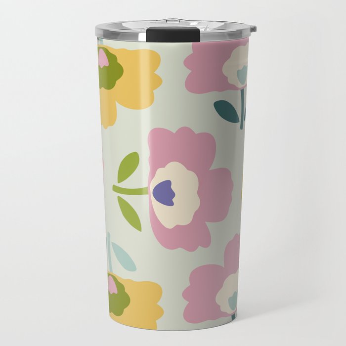 Scandinavian Floral  Travel Mug Gallery Image 1