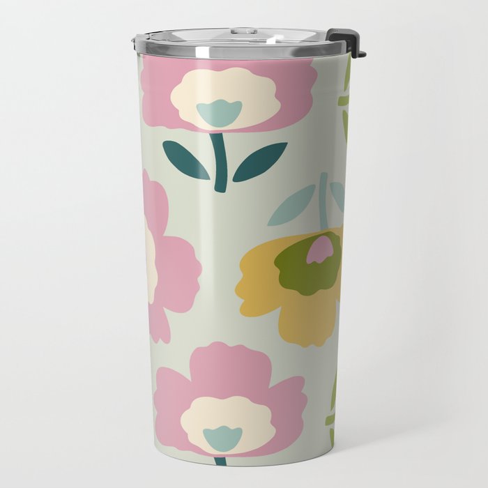 Scandinavian Floral  Travel Mug Gallery Image 2