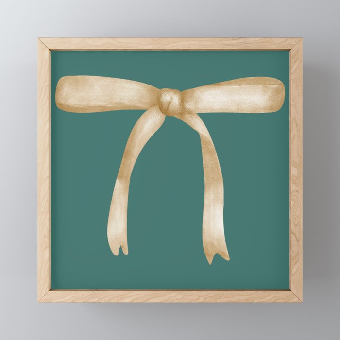 Bows & Ribbons Pattern XXXI Teal Green Mini Art Print Gallery Image 1