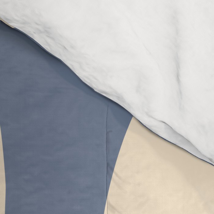 Modern Liquid Swirl Abstract Pattern in Stone Blue and Cream Comforter Gallery Image 4