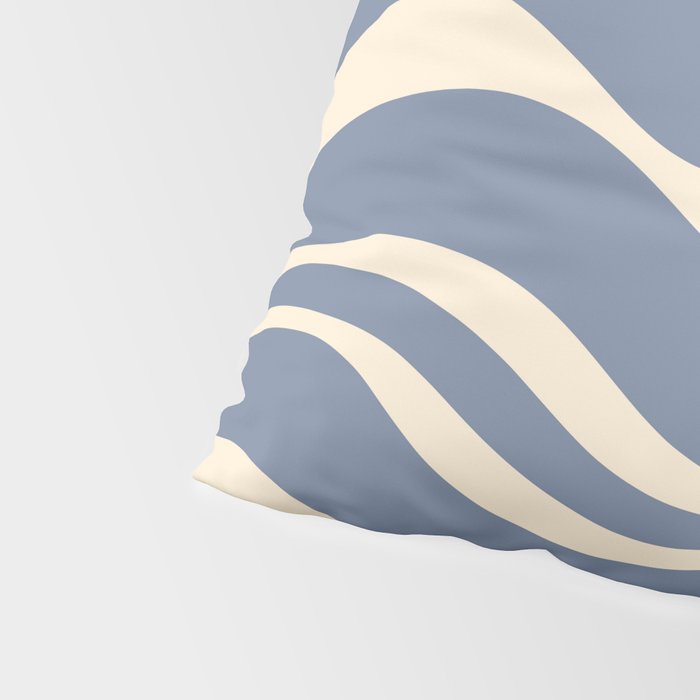 Modern Liquid Swirl Abstract Pattern in Stone Blue and Cream Pillow Sham Gallery Image 4