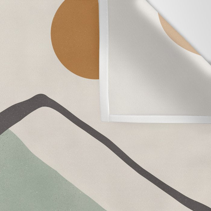 Minimalist Mountain Landscape in Sage Green Tones Wall Tapestry Gallery Image 3