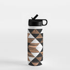 Urban Tribal Pattern No.9 - Aztec - Concrete and Wood Water Bottle Gallery Image 1