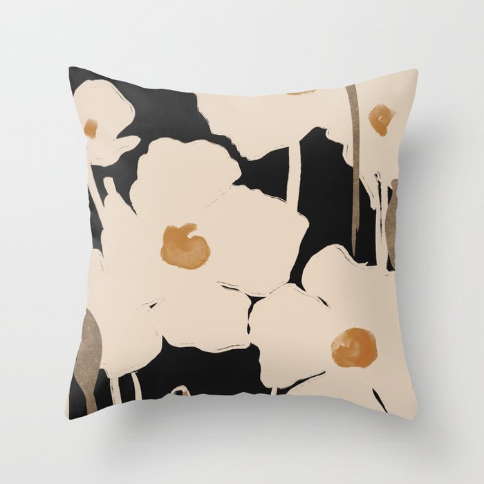 Abstract Flowers 2 Throw Pillow Gallery Image 1