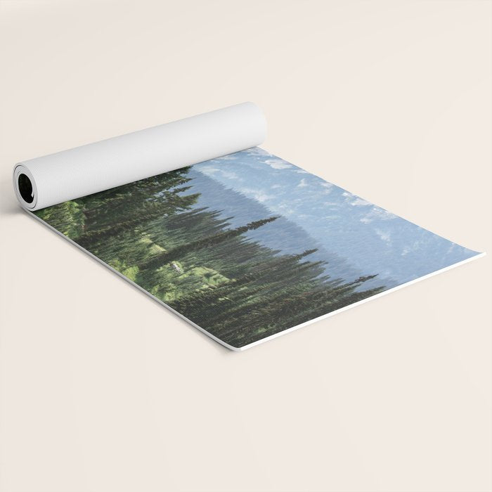 Mount Rainier Adventure - Pacific Northwest Mountain Forest Wanderlust Yoga Mat Gallery Image 2