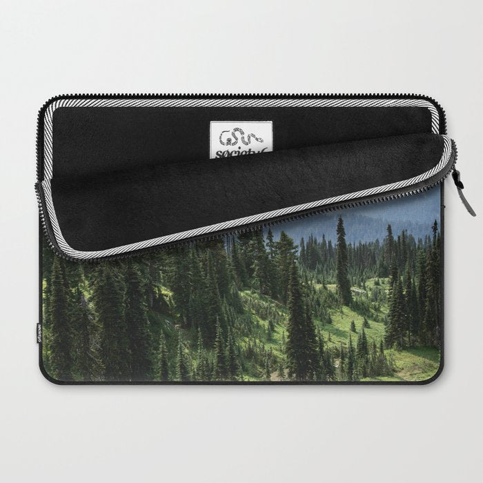 Mount Rainier Adventure - Pacific Northwest Mountain Forest Wanderlust Laptop Sleeve Gallery Image 2