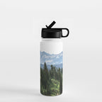 Mount Rainier Adventure - Pacific Northwest Mountain Forest Wanderlust Water Bottle Gallery Image 1