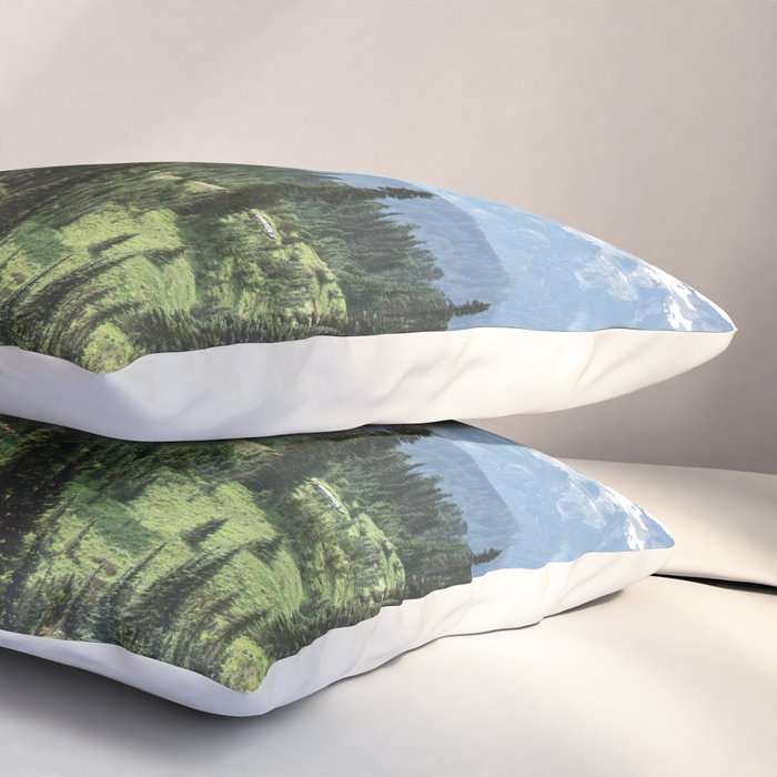 Mount Rainier Adventure - Pacific Northwest Mountain Forest Wanderlust Pillow Sham Gallery Image 3