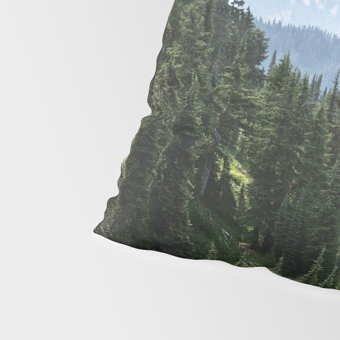 Mount Rainier Adventure - Pacific Northwest Mountain Forest Wanderlust Pillow Sham Gallery Image 4