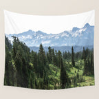 Mount Rainier Adventure - Pacific Northwest Mountain Forest Wanderlust Wall Tapestry Gallery Image 4