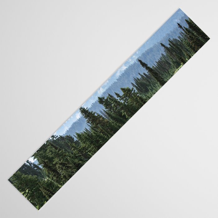 Mount Rainier Adventure - Pacific Northwest Mountain Forest Wanderlust Table Runner Gallery Image 3