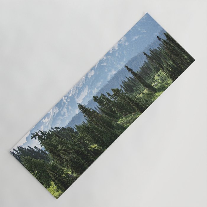 Mount Rainier Adventure - Pacific Northwest Mountain Forest Wanderlust Yoga Mat Gallery Image 1