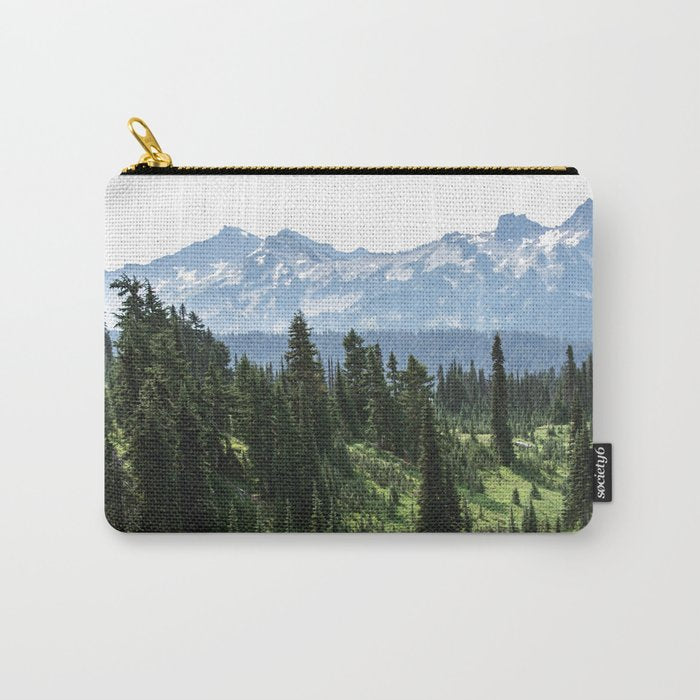 Mount Rainier Adventure - Pacific Northwest Mountain Forest Wanderlust Carry All Pouch Gallery Image 1
