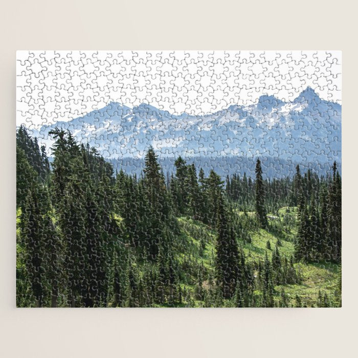 Mount Rainier Adventure - Pacific Northwest Mountain Forest Wanderlust Jigsaw Puzzle Gallery Image 1