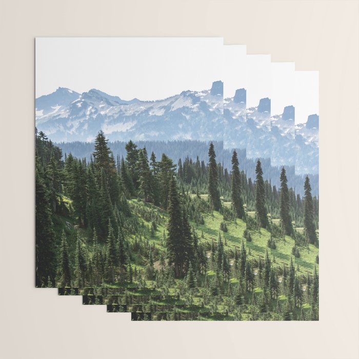 Mount Rainier Adventure - Pacific Northwest Mountain Forest Wanderlust Wrapping Paper Gallery Image 3
