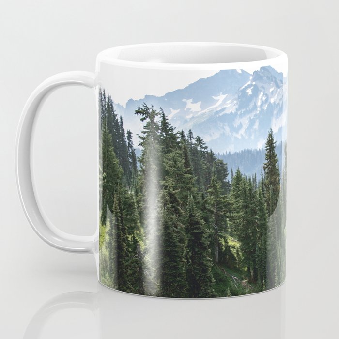 Mount Rainier Adventure - Pacific Northwest Mountain Forest Wanderlust Coffee Mug Gallery Image 3