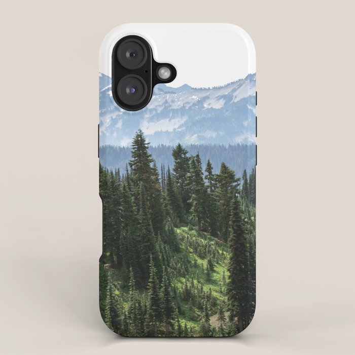 Mount Rainier Adventure - Pacific Northwest Mountain Forest Wanderlust iPhone Case Gallery Image 1