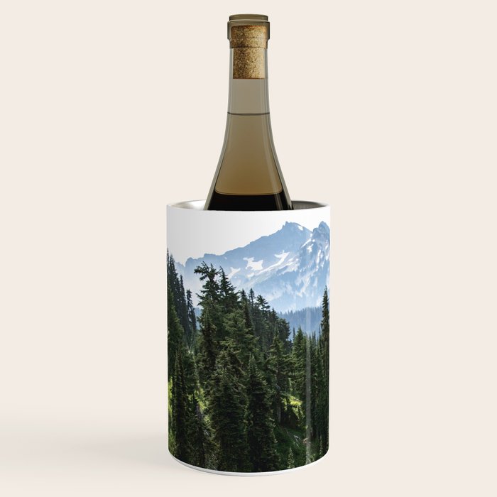 Mount Rainier Adventure - Pacific Northwest Mountain Forest Wanderlust Wine Chiller Gallery Image 2