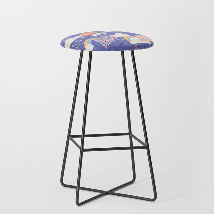 Spring Rain with Umbrellas Stool Gallery Image 1