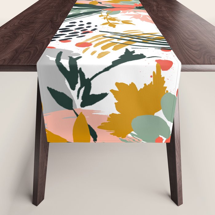 Botanical brush strokes I Table Runner Gallery Image 1