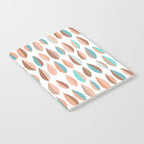 Mid Mod Dancing Leaf Pattern in earthy Peach & Jade Notebook Gallery Image 2
