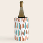 Mid Mod Dancing Leaf Pattern in earthy Peach & Jade Wine Chiller Gallery Image 2