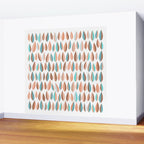 Mid Mod Dancing Leaf Pattern in earthy Peach & Jade Wall Mural Gallery Image 2