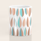 Mid Mod Dancing Leaf Pattern in earthy Peach & Jade Coffee Mug Gallery Image 4