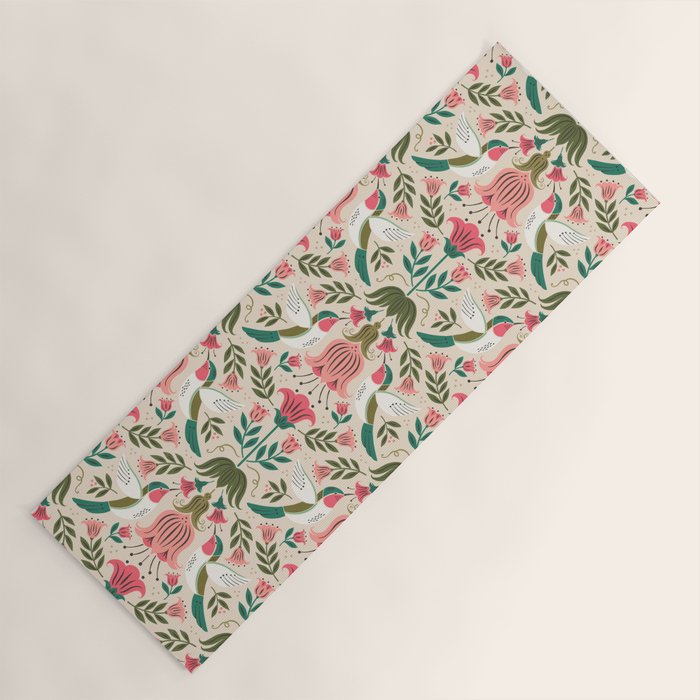 Hummingbirds - Green and Pink Yoga Mat Gallery Image 1