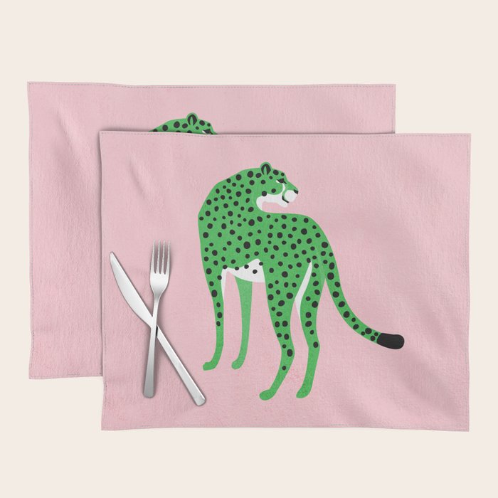The Stare 2: Tropical Green Cheetah Edition Placemat Gallery Image 1