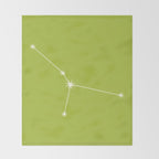 Cancer Zodiac Star Constellation Line Art Chartreuse Green Throw Blanket Gallery Image 2