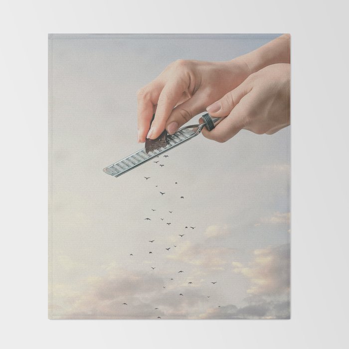Garnished Flock - Flying Chocolate Birds Throw Blanket Gallery Image 2