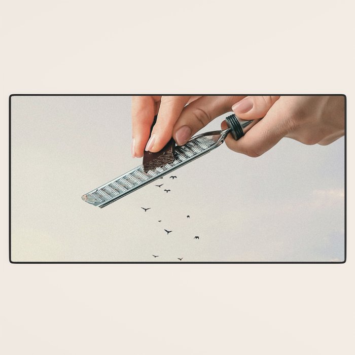 Garnished Flock - Flying Chocolate Birds Desk Mat Gallery Image 3