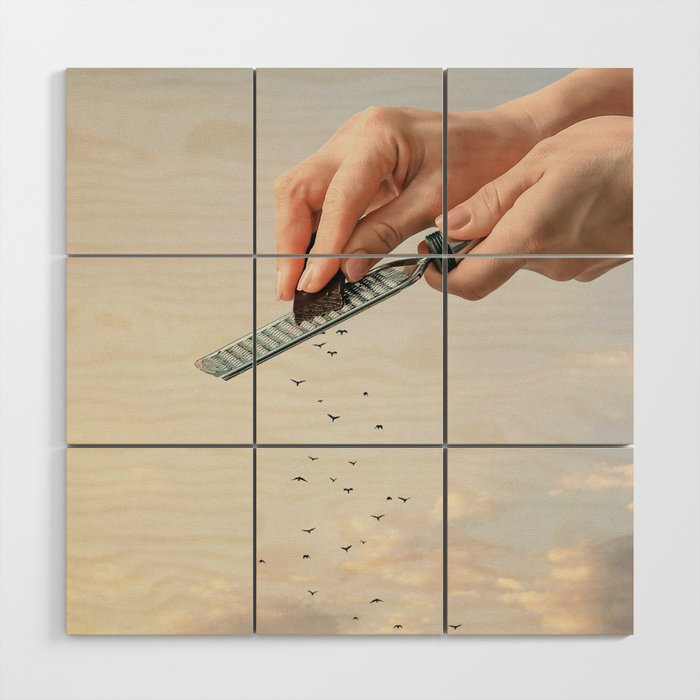 Garnished Flock - Flying Chocolate Birds Wood Wall Art Gallery Image 1