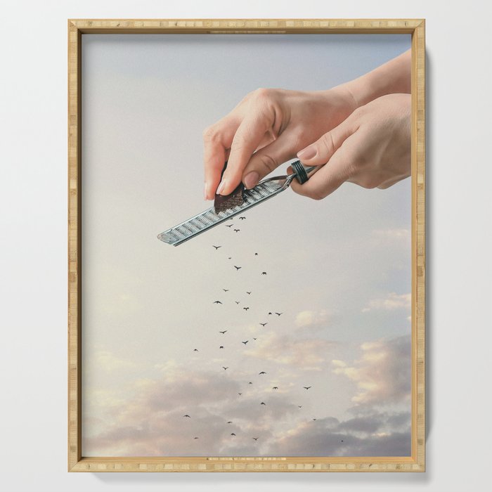 Garnished Flock - Flying Chocolate Birds Serving Tray Gallery Image 1