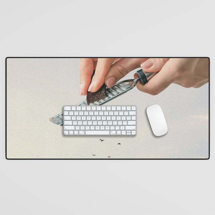 Garnished Flock - Flying Chocolate Birds Desk Mat Gallery Image 1