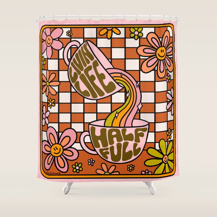 Livin' Life Half Full Shower Curtain Gallery Image 1