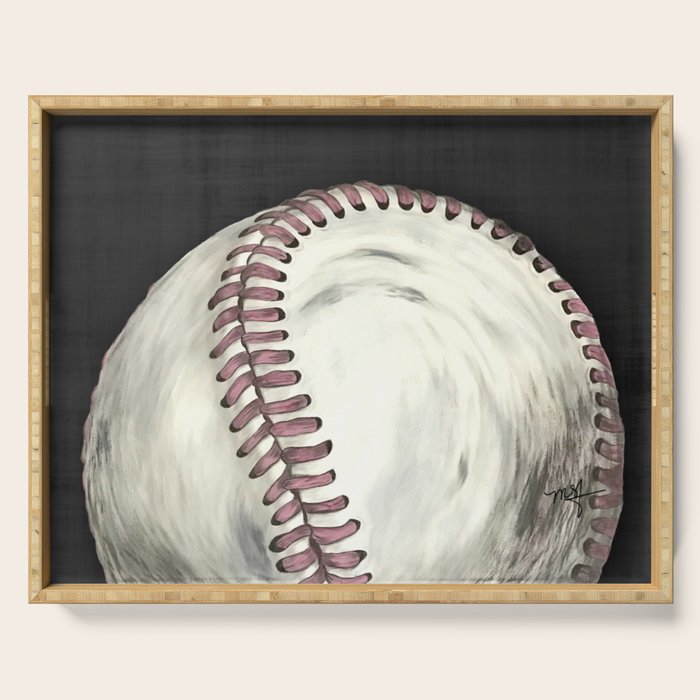 Vintage Baseball Art Serving Tray Gallery Image 1