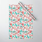 Mele Kalikimaka Hawaiian Christmas gingerbread cookies // white background Wrapping Paper Gallery Image 1