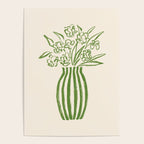 Stripe Flower Vase - Green Poster Gallery Image 4