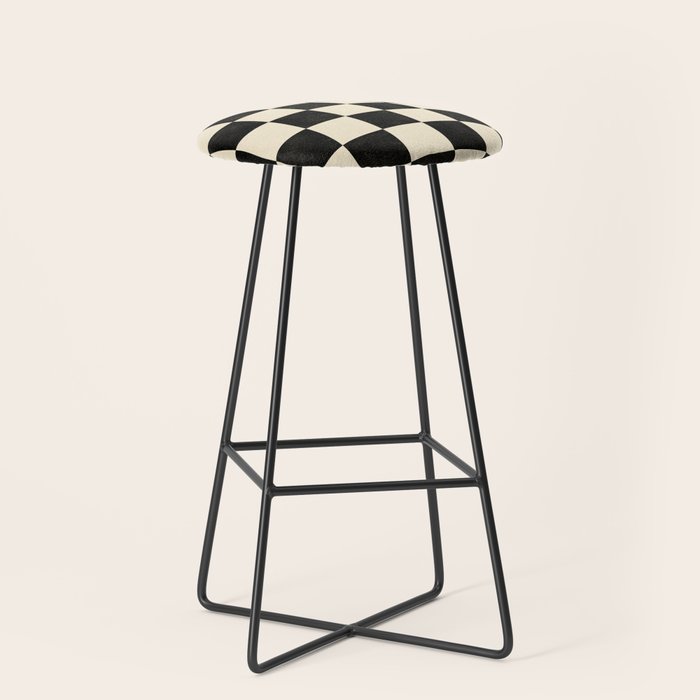 Checkers - Black and Cream Stool Gallery Image 1