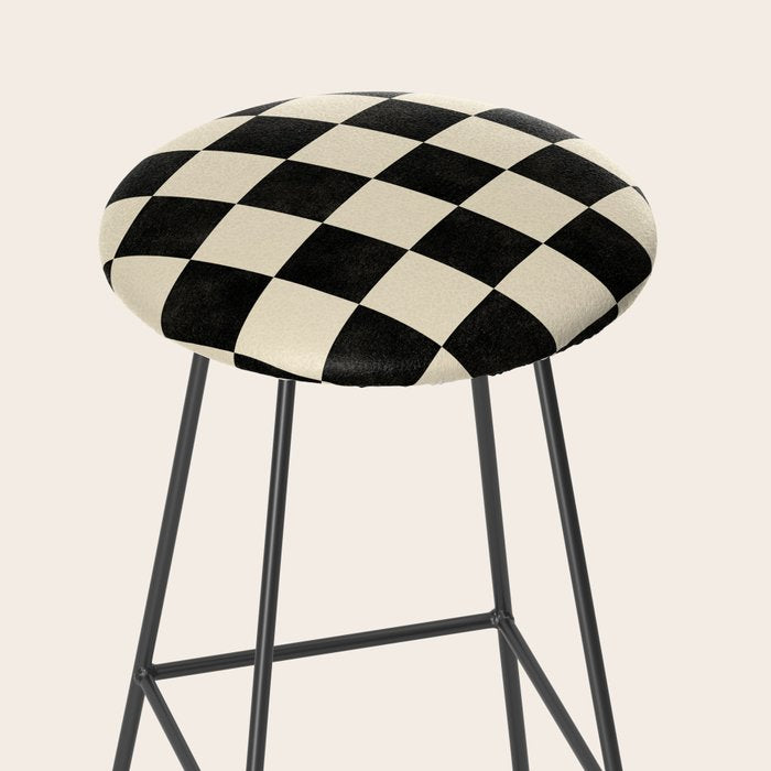 Checkers - Black and Cream Stool Gallery Image 2