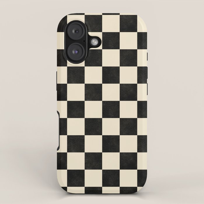 Checkers - Black and Cream iPhone Case Gallery Image 1