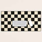 Checkers - Black and Cream Desk Mat Gallery Image 1