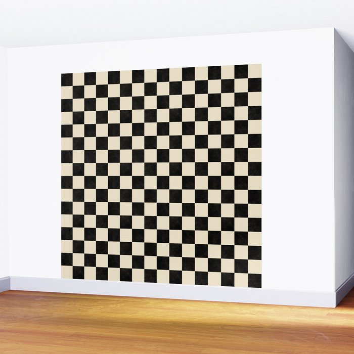 Checkers - Black and Cream Wall Mural Gallery Image 2