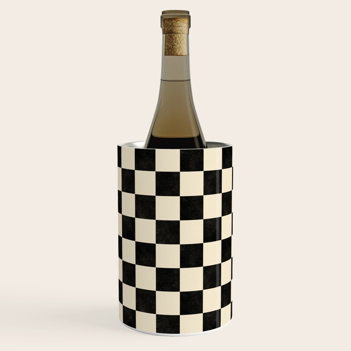 Checkers - Black and Cream Wine Chiller Gallery Image 2